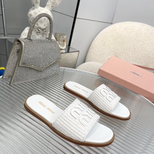 Replica MIU MIU Slippers For Women #1210193 $82.00 USD for Wholesale