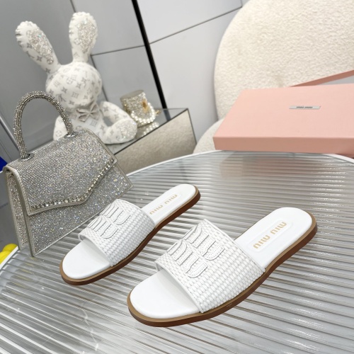 Replica MIU MIU Slippers For Women #1210193 $82.00 USD for Wholesale