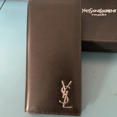 Yves Saint Laurent YSL Man Wallets In Silver #1211783 $45.00 USD, Wholesale Replica Yves Saint Laurent YSL AAA Man Wallets