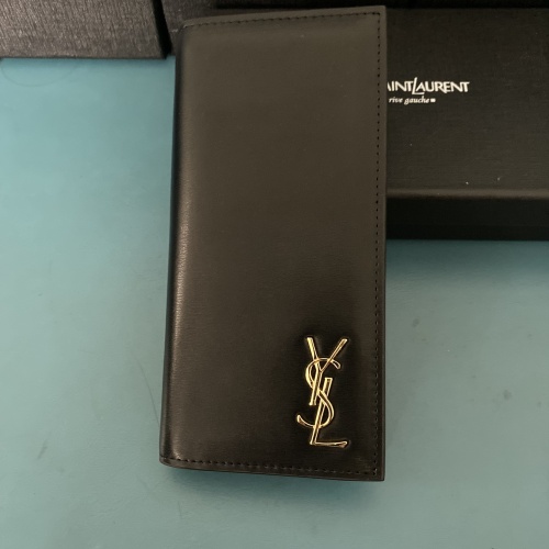 Yves Saint Laurent YSL Man Wallets In Gold #1211784 $45.00 USD, Wholesale Replica Yves Saint Laurent YSL AAA Man Wallets