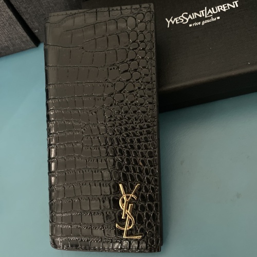 Yves Saint Laurent YSL Man Wallets In Gold #1211786 $45.00 USD, Wholesale Replica Yves Saint Laurent YSL AAA Man Wallets