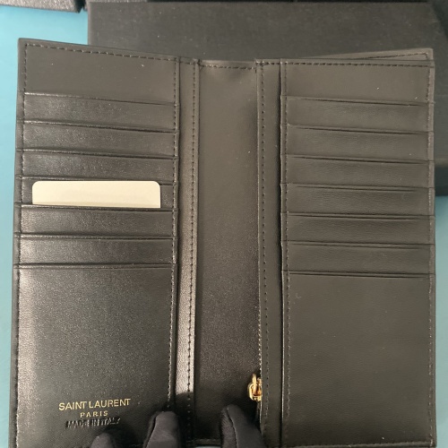 Replica Yves Saint Laurent YSL Man Wallets In Gold #1211787 $45.00 USD for Wholesale