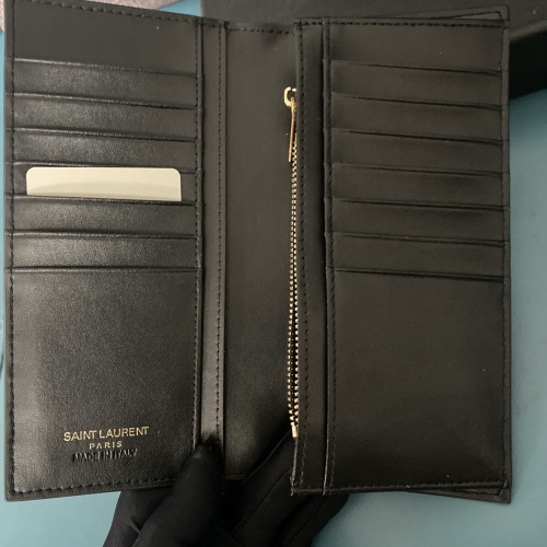 Replica Yves Saint Laurent YSL Man Wallets In Gold #1211787 $45.00 USD for Wholesale