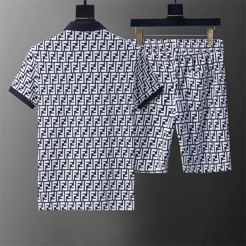 Replica Fendi Tracksuits Short Sleeved For Men #1212007 $45.00 USD for Wholesale