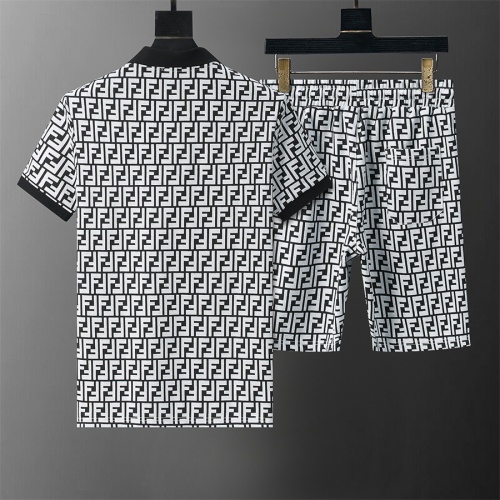 Replica Fendi Tracksuits Short Sleeved For Men #1212008 $45.00 USD for Wholesale