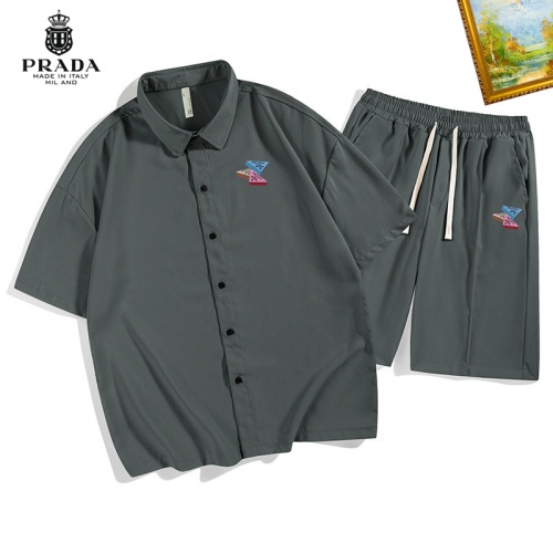 Prada Tracksuits Short Sleeved For Men #1212051 $48.00 USD, Wholesale Replica Prada Tracksuits