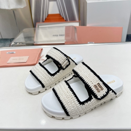 MIU MIU Slippers For Women #1212092 $98.00 USD, Wholesale Replica MIU MIU Slippers