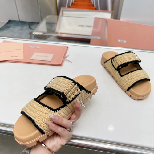 Replica MIU MIU Slippers For Women #1212093 $98.00 USD for Wholesale