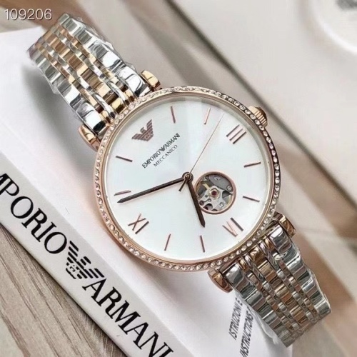 Replica Armani AAA Quality Watches In Rose Gold For Women #1213173 $225.00 USD for Wholesale