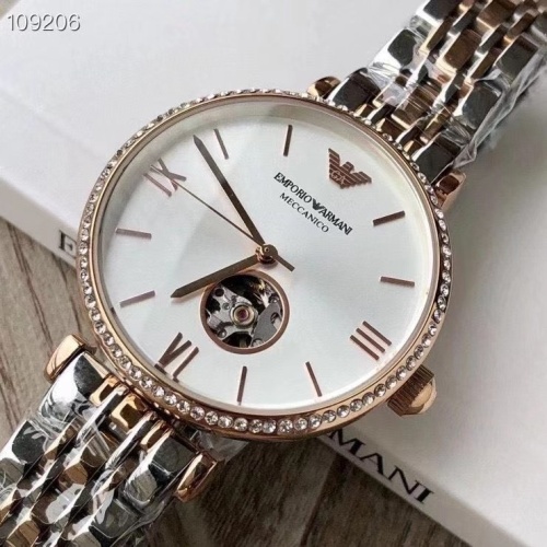 Replica Armani AAA Quality Watches In Rose Gold For Women #1213173 $225.00 USD for Wholesale