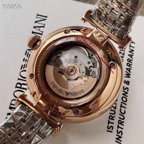 Replica Armani AAA Quality Watches In Rose Gold For Women #1213173 $225.00 USD for Wholesale