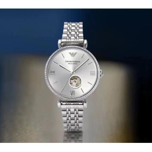 Replica Armani AAA Quality Watches In Silver For Women #1213175 $225.00 USD for Wholesale