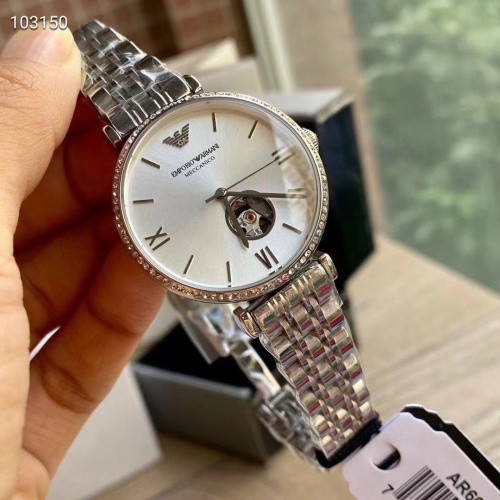 Replica Armani AAA Quality Watches In Silver For Women #1213175 $225.00 USD for Wholesale