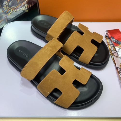 Replica Hermes Slippers For Men #1216625 $76.00 USD for Wholesale