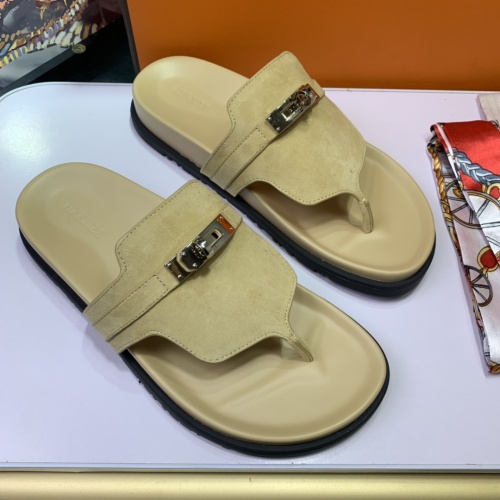 Replica Hermes Slippers For Men #1216668 $80.00 USD for Wholesale