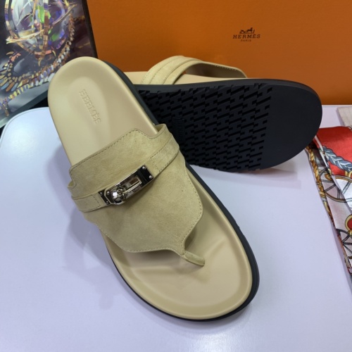 Replica Hermes Slippers For Men #1216668 $80.00 USD for Wholesale