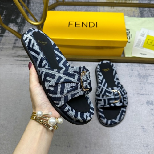 Replica Fendi Slippers For Women #1216836 $80.00 USD for Wholesale