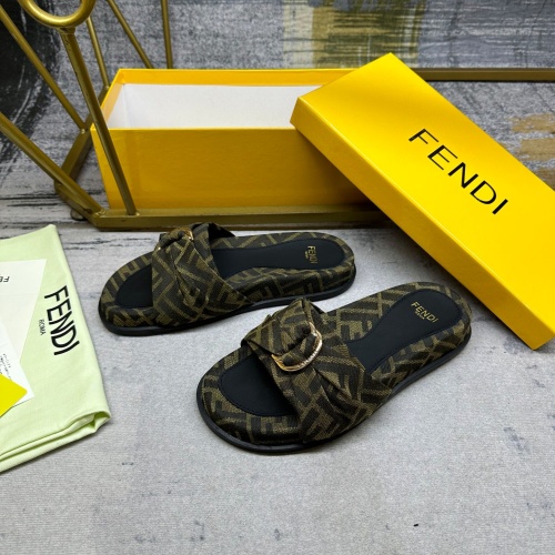 Replica Fendi Slippers For Women #1216837 $80.00 USD for Wholesale