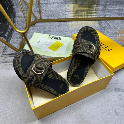 Replica Fendi Slippers For Women #1216837 $80.00 USD for Wholesale