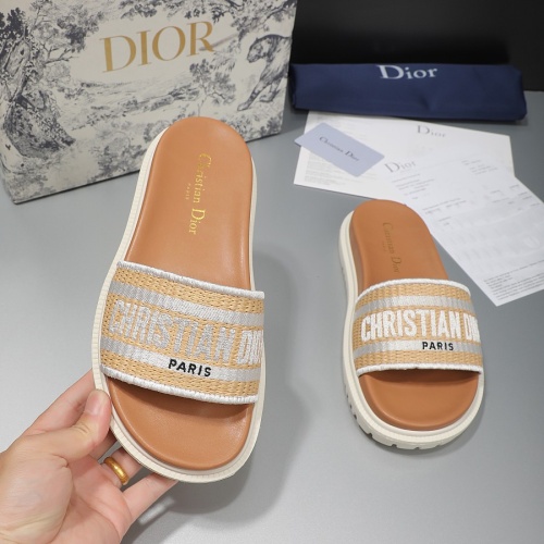 Replica Christian Dior Slippers For Women #1216991 $68.00 USD for Wholesale