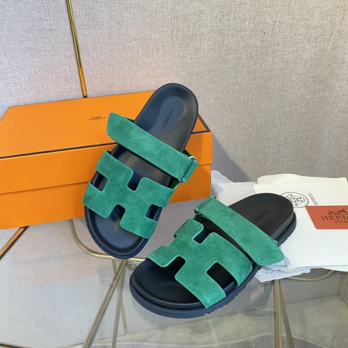 Replica Hermes Slippers For Men #1217176 $76.00 USD for Wholesale