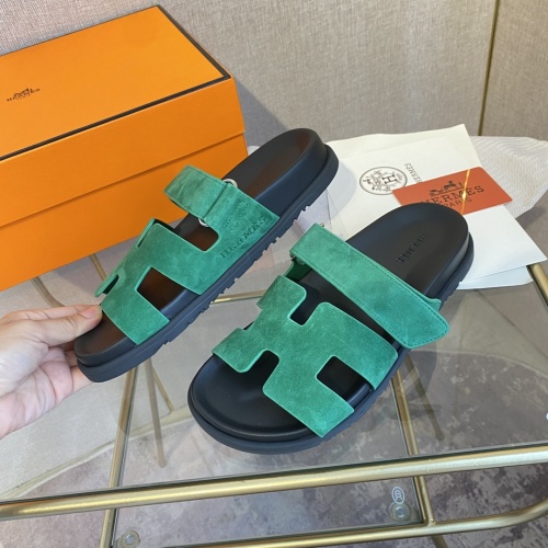 Replica Hermes Slippers For Men #1217176 $76.00 USD for Wholesale