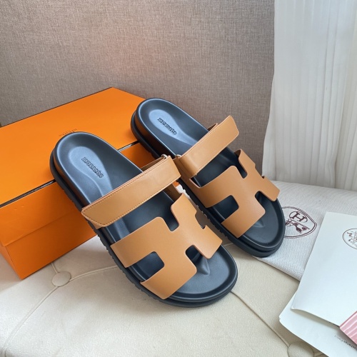 Replica Hermes Slippers For Men #1217180 $76.00 USD for Wholesale