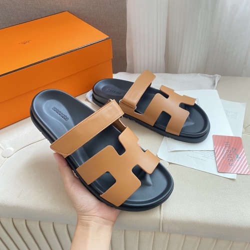 Replica Hermes Slippers For Men #1217180 $76.00 USD for Wholesale