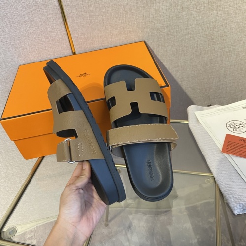 Replica Hermes Slippers For Men #1217185 $76.00 USD for Wholesale