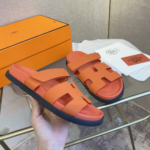 Replica Hermes Slippers For Men #1217240 $82.00 USD for Wholesale