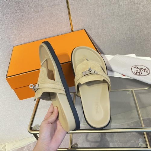 Replica Hermes Slippers For Women #1217261 $82.00 USD for Wholesale