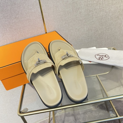 Replica Hermes Slippers For Men #1217262 $82.00 USD for Wholesale