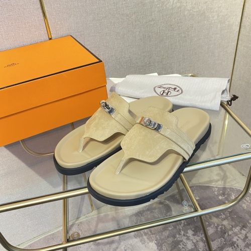 Replica Hermes Slippers For Men #1217262 $82.00 USD for Wholesale