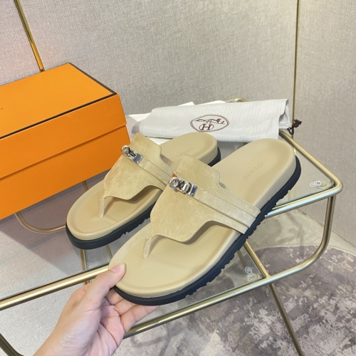 Replica Hermes Slippers For Men #1217262 $82.00 USD for Wholesale