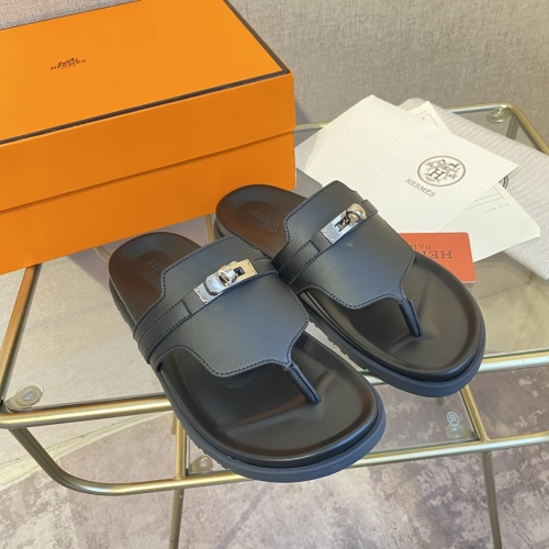 Replica Hermes Slippers For Men #1217269 $76.00 USD for Wholesale