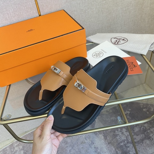 Replica Hermes Slippers For Men #1217271 $76.00 USD for Wholesale