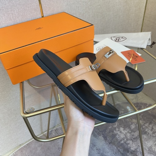 Replica Hermes Slippers For Men #1217271 $76.00 USD for Wholesale