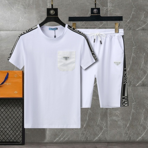 Prada Tracksuits Short Sleeved For Men #1217834 $56.00 USD, Wholesale Replica Prada Tracksuits