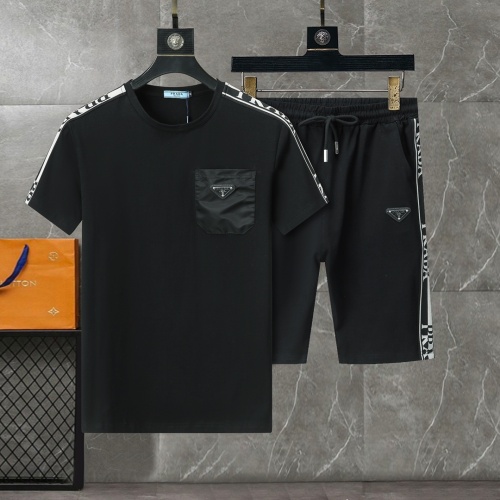 Prada Tracksuits Short Sleeved For Men #1217836 $56.00 USD, Wholesale Replica Prada Tracksuits