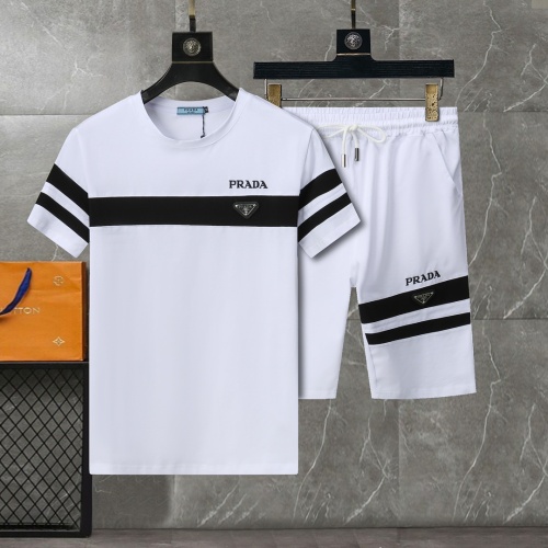 Prada Tracksuits Short Sleeved For Men #1217877 $56.00 USD, Wholesale Replica Prada Tracksuits