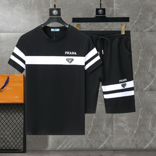 Prada Tracksuits Short Sleeved For Men #1217878 $56.00 USD, Wholesale Replica Prada Tracksuits