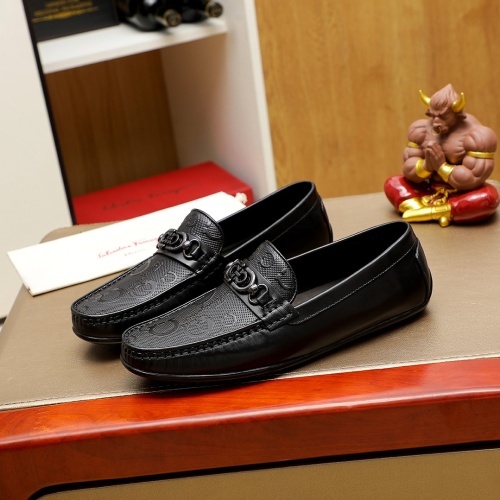 Replica Salvatore Ferragamo Leather Shoes For Men #1220604 $76.00 USD for Wholesale