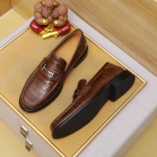 Replica Salvatore Ferragamo Leather Shoes For Men #1220605 $88.00 USD for Wholesale