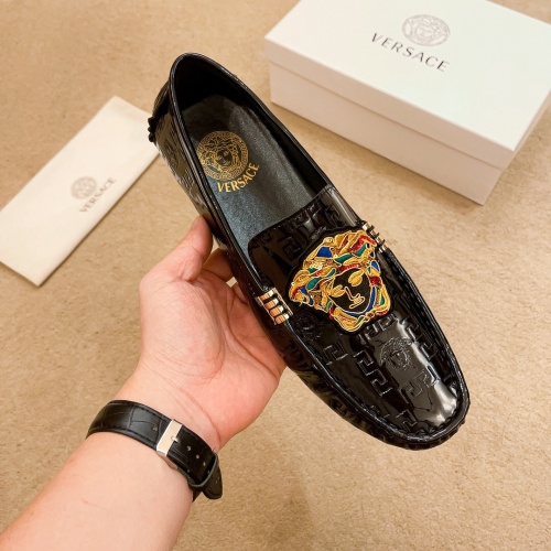 Replica Versace Leather Shoes For Men #1220613 $68.00 USD for Wholesale