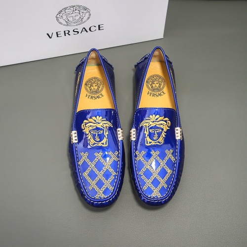 Replica Versace Leather Shoes For Men #1220618 $68.00 USD for Wholesale