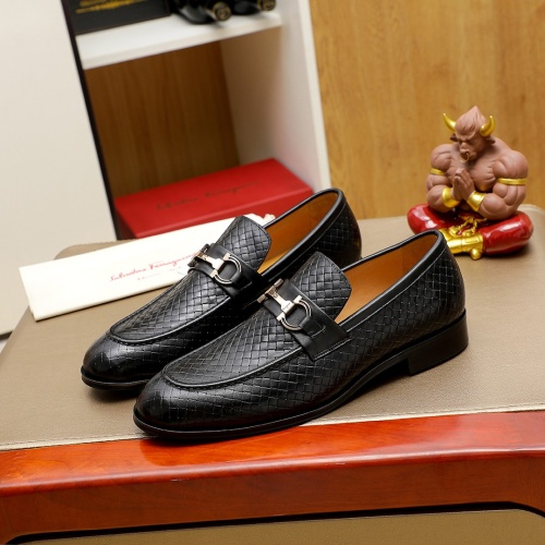 Replica Salvatore Ferragamo Leather Shoes For Men #1220804 $85.00 USD for Wholesale