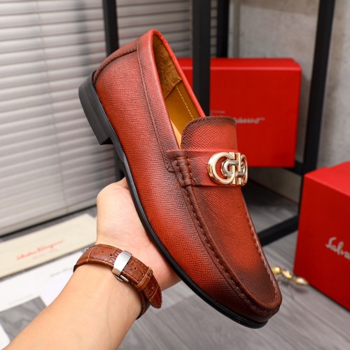 Replica Salvatore Ferragamo Leather Shoes For Men #1220902 $85.00 USD for Wholesale