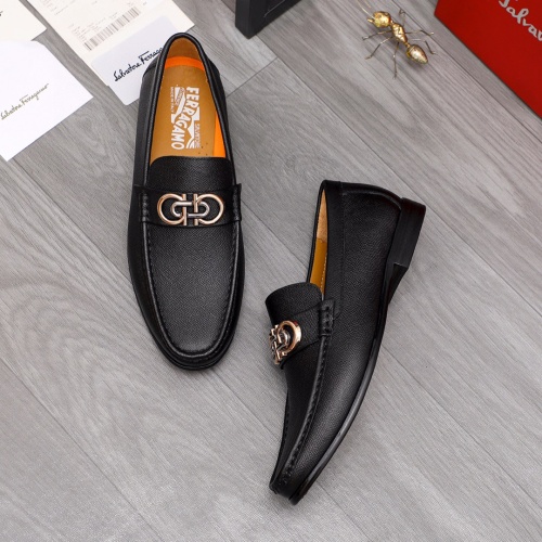 Replica Salvatore Ferragamo Leather Shoes For Men #1220903 $85.00 USD for Wholesale