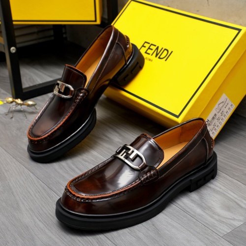 Replica Fendi Leather Shoes For Men #1220970 $96.00 USD for Wholesale