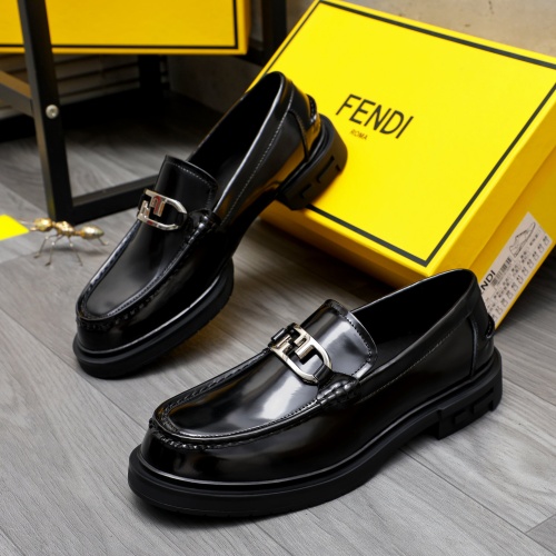 Replica Fendi Leather Shoes For Men #1220971 $96.00 USD for Wholesale